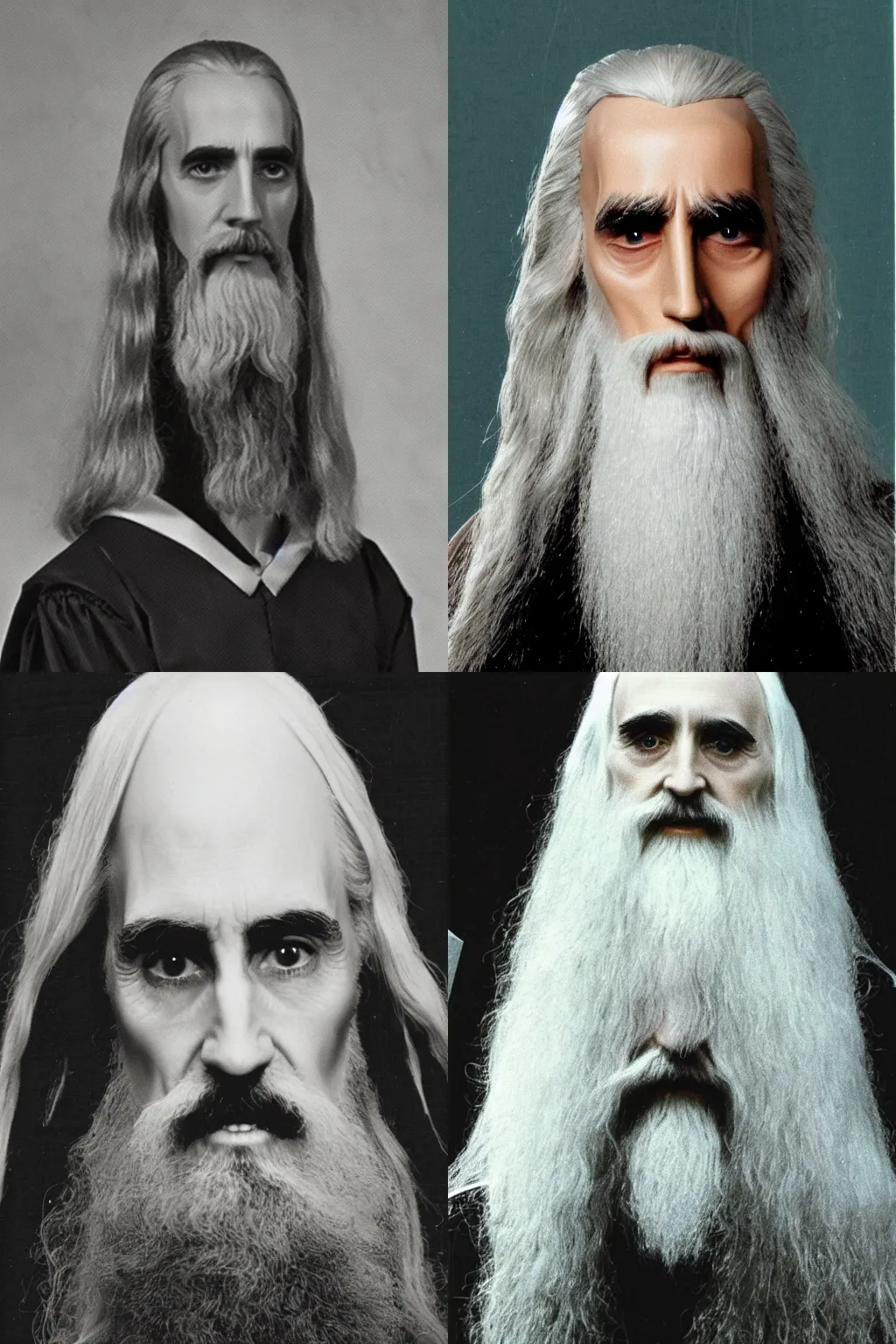 Prompt: highschool yearbook photo of Saruman, high quality