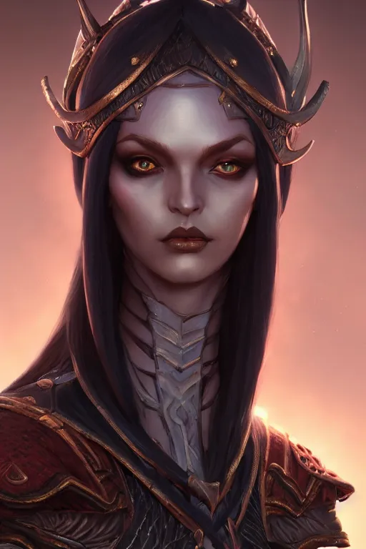 Image similar to dark elf princess, highly detailed, d & d, fantasy, highly detailed, digital painting, trending on artstation, concept art, sharp focus, illustration, art by artgerm and greg rutkowski and fuji choko and viktoria gavrilenko and hoang lap