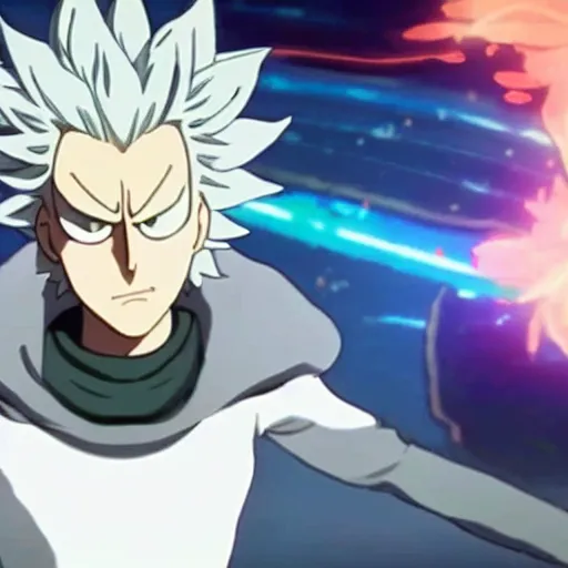 Image similar to Rick Sanchez in one punch man 4K detailed super realistic