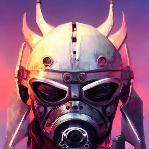 Image similar to cyberpunk viking helmet mask warrior goddess robot ninja fantasy, art gta 5 cover, official fanart behance hd artstation by jesper ejsing, by rhads, makoto shinkai and lois van baarle, ilya kuvshinov, ossdraws