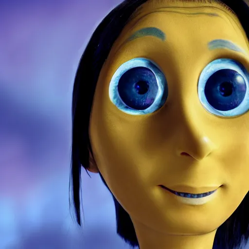 Prompt: coraline as a real person, 8 k, hd image