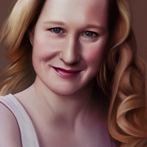 Prompt: Laura Linney digital art, lot of detail.