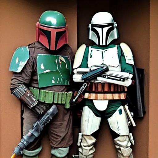 boba fett and mandalorian standing proudly shoulder to | Stable ...