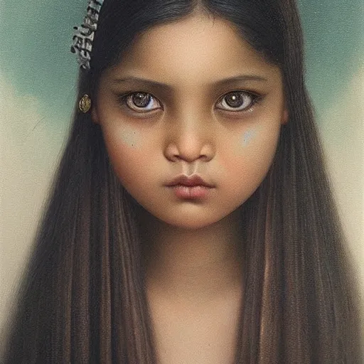 Prompt: beautiful young assamese bihu girl portrait by tom bagshaw