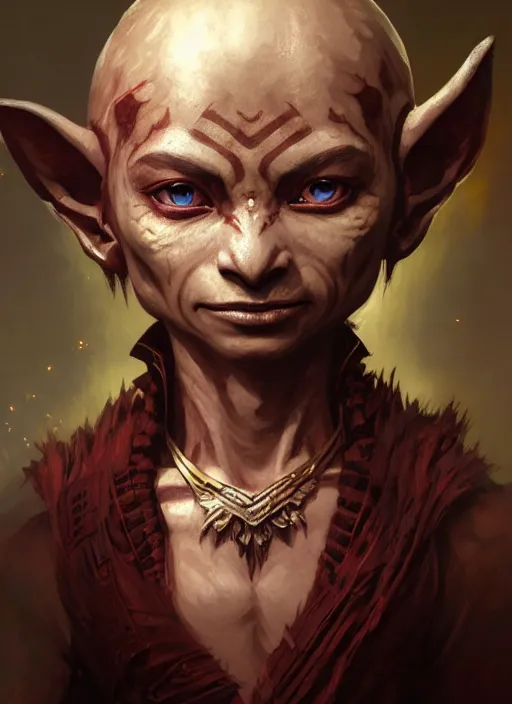 Image similar to highly detailed portrait of a asura from the game'guild wars 2 ', stephen bliss, unreal engine, fantasy art by greg rutkowski, loish, rhads, ferdinand knab, makoto shinkai and lois van baarle, ilya kuvshinov, rossdraws, tom bagshaw, alphonse mucha, global illumination, radiant light, detailed and intricate environment