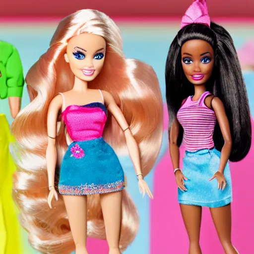 Prompt: barbie as a bratz doll