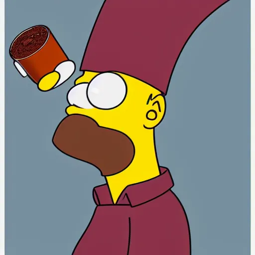 Image similar to Homer Simpson drinking a chocolate milkshake, hyperdetailed, artstation, cgsociety, 8k