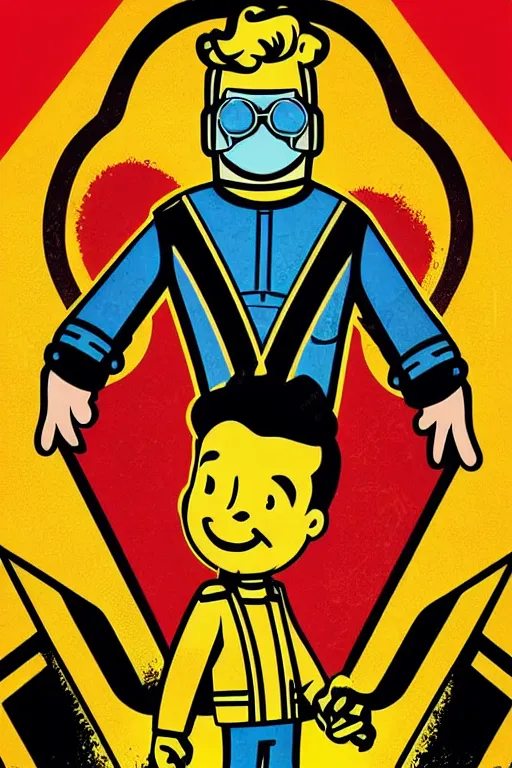 Image similar to fallout 7 6 retro futurist illustration art by butcher billy, sticker, colorful, illustration, highly detailed, simple, smooth and clean vector curves, no jagged lines, vector art, smooth andy warhol style