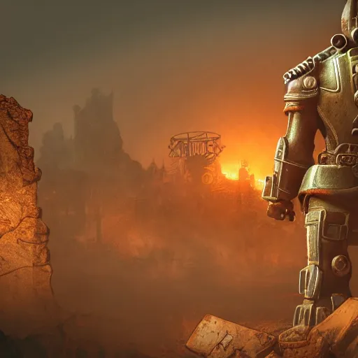Image similar to Fallout Raider Concept Art, Trending on ArtStation, Octane 8k render, Unreal Engine 5