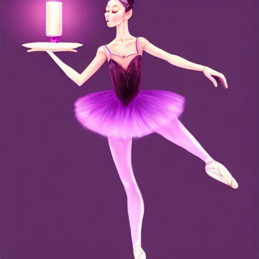 Image similar to a ballerina in purple holding a lantern, concept art by li fangying, artstation contest winner, fantasy art, dark and mysterious, artstation hd, concept art