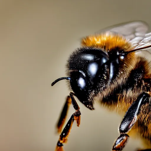 Image similar to macro photo of bee, from nature journal, 1 / 1 0 0 0 sec shutter, action photo, sigma 1 0 5 mm f 2. 8