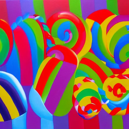 Prompt: candyland oil painting