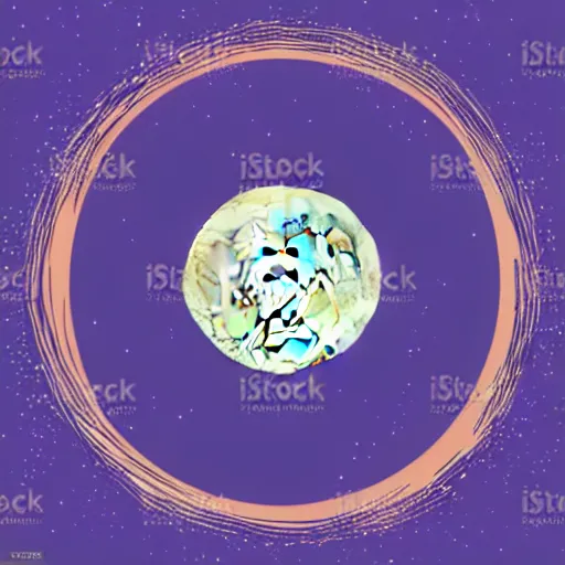 Image similar to beautiful detailed flat vector art of the moon, blue and purple with black background, style of jonathan ball