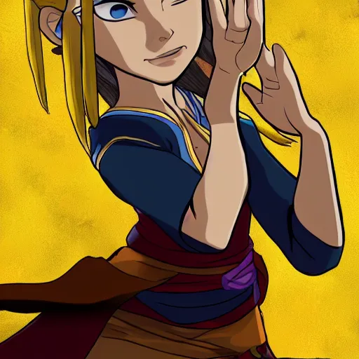 Image similar to lucy heartfilia in avatar the last airbender. digital art highly detailed trending on art startion