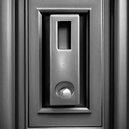 Prompt: high quality simplified rectangular logo of a bank vault door handle. symmetrical, award winning, art deco. 4 k
