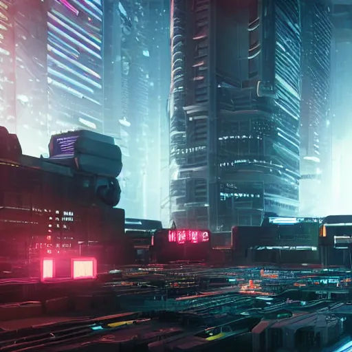 Prompt: cyberpunk, robot domination, unreal engine