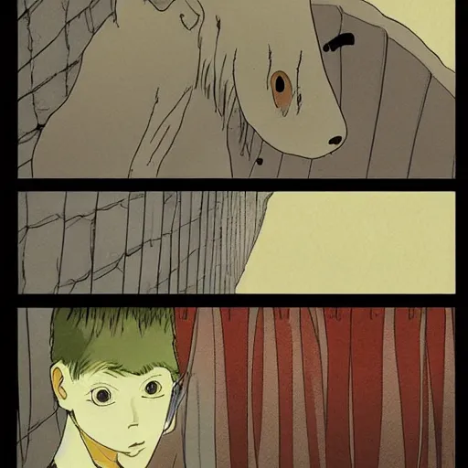 Prompt: a beautiful illustration of a capybara tokyo ghoul by studio ghibli, new contemporary art, comic book illustration, anime, satoshi kon