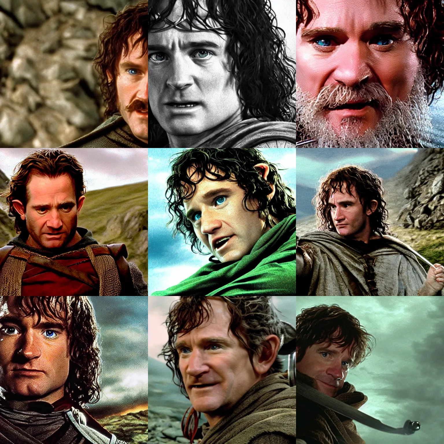 Prompt: a film still of robbin williams in the lord of the rings, photorealism, cinematic