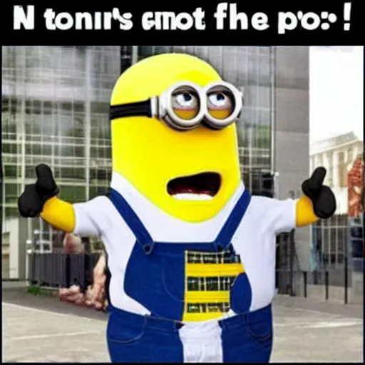 Prompt: friday minion meme office cringe