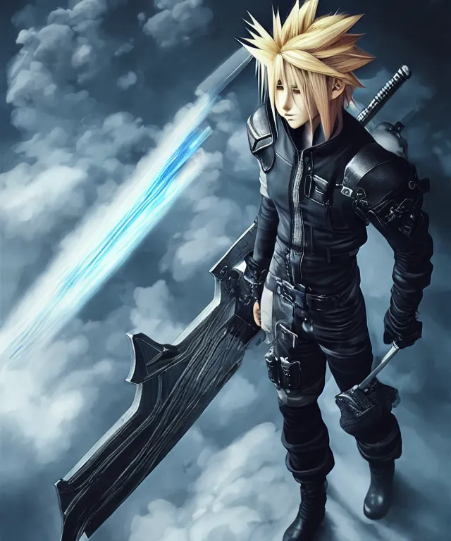 Prompt: cloud strife, crisp 8 k line art, digital painting, artstation, unreal engine, octane render, emissive lighting, concept art, matte, sharp focus, hyper realistic lighting, illustration, art by ross tran and james jean and philippe druillet