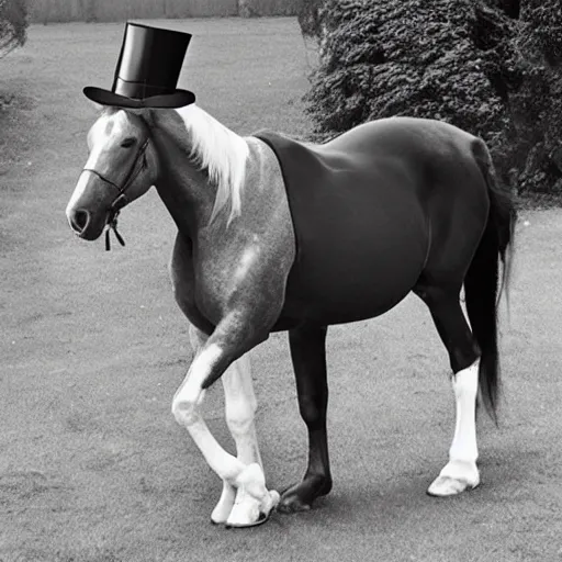 Prompt: horse with tophat