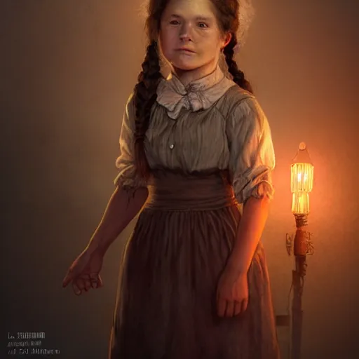 Image similar to young laura ingalls from little house on the prairie as a zombie, 7 days to die zombie, fine art, award winning, intricate, elegant, sharp focus, cinematic lighting, highly detailed, digital painting, 8 k concept art, art by guweiz and z. w. gu, masterpiece, trending on artstation, 8 k