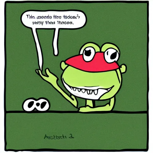 Image similar to anthropomorphic frog as a teacher