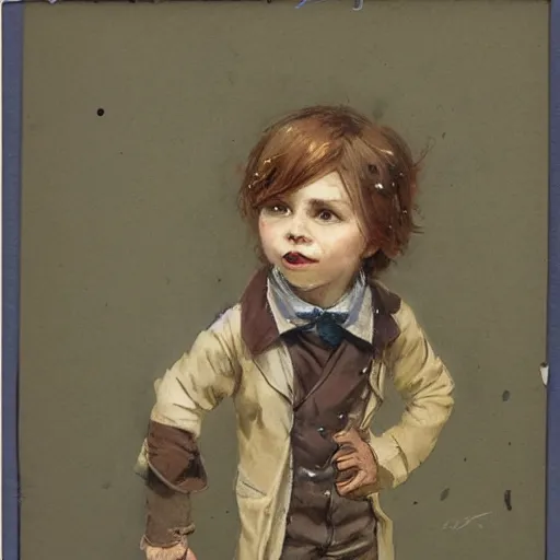 Image similar to (((((portrait of boy dressed as retro sciencepunk explorer costume . muted colors.))))) by Jean-Baptiste Monge !!!!!!!!!!!!!!!!!!!!!!!!!!!