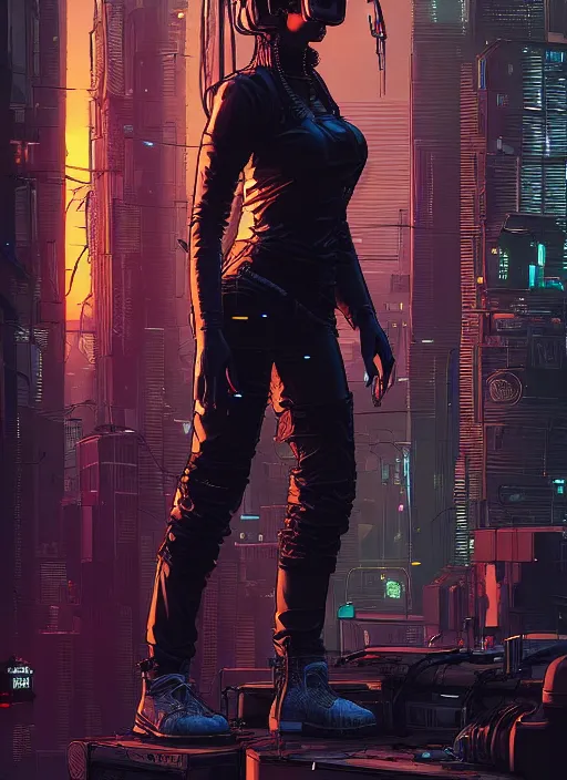 Image similar to Pretty Maria. Beautiful cyberpunk girl. gorgeous face. Realistic Proportions. Concept art by James Gurney and Laurie Greasley. Moody Industrial skyline. ArtstationHQ. Creative character design for cyberpunk 2077.