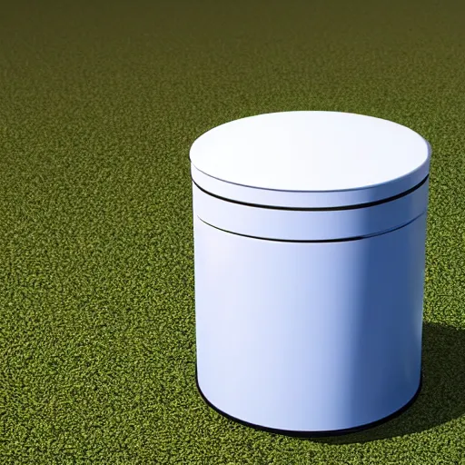 Prompt: Gorgeous trash can designed by Apple, isometric view, 4k