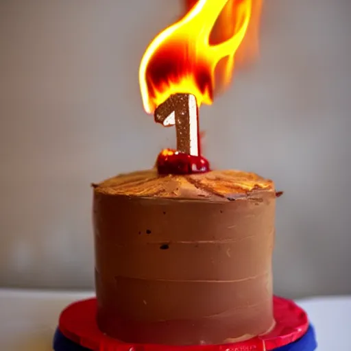 Image similar to bippy cake on fire