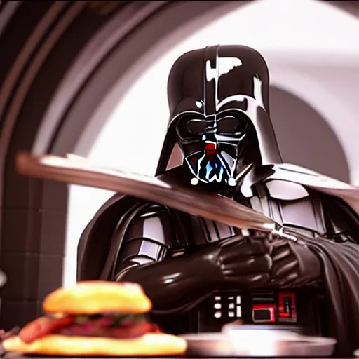 Image similar to A still of Darth Vader dressed as a chef. Extremely detailed. Beautiful. 4K. Award winning.