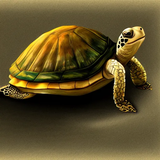 Image similar to arabic person shapeshifting into a turtle, photorealistic, digital art