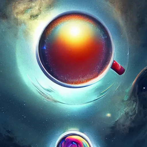 Image similar to the universe in a cup , digital art , hyperdetailed , artstation , cgsociety , matt painting , concept art