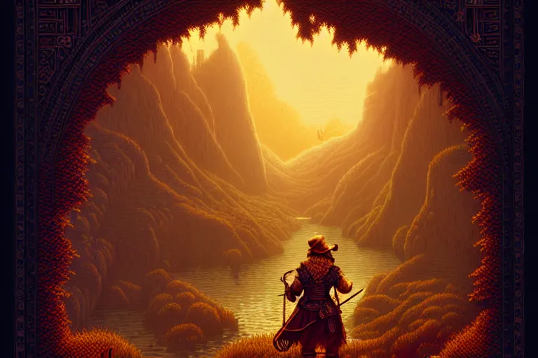 Image similar to the bard's tale, beautiful detailed pixelart by albertov, intricate details, beautiful, dithered gradients, volumetric lighting, cgsociety, artstation, smooth, sharp focus, 2 d illustration, amazing art by dan mumford