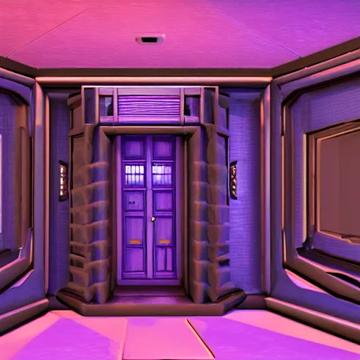 prompthunt: Tardis console room, Art Deco style, by stanley