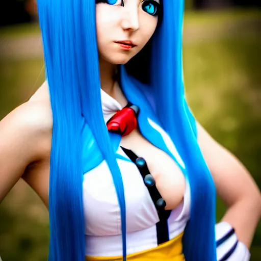 Prompt: Young woman cosplaying as Nefertari vivi from one piece, photography, sharp focus, highly detailed, 4k