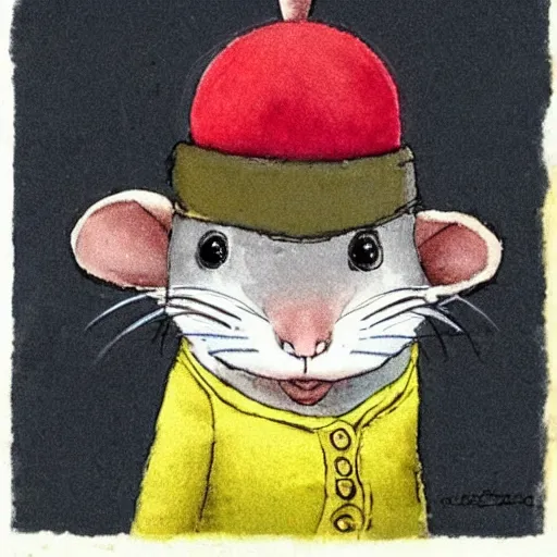 Image similar to a rat with a hat