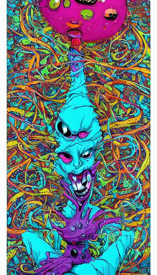 Image similar to psytrance artwork, by alex pardee