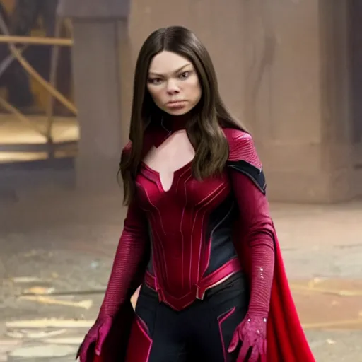 Image similar to Scarlet Witch from Infinity war, played by Miranda Cosgrove