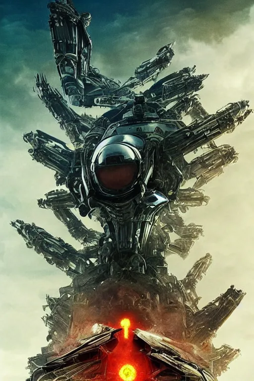 Image similar to epic battle Alien tentacle Monster, mechabot robot, sandstorm, space, Action movie, Prometheus (2012), starwars, pacific rim, in the Movie transformers, in the Movie Mad Max: Fury Road (2015), avengers, guardians of the galaxy, in the Movie blade runner 2049, by drew struzan