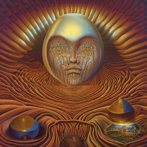 Image similar to mother of pearl by jacek yerka, alex gray, zdzisław beksiński, dariusz zawadzki, vladimir kush, jeffrey smith and h.r. giger, oil on canvas, 8k highly professionally detailed, trending on artstation