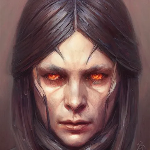 Prompt: realistic d & d fantasy eldritch cultist, closeup portrait art by donato giancola and greg rutkowski, vintage retro, realistic face, digital art, trending on artstation, symmetry!!