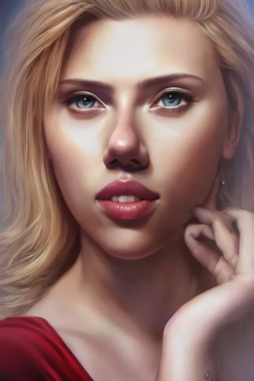 Prompt: scarlett johansson in the style of stefan kostic, realistic, full body, sharp focus, 8 k high definition, insanely detailed, intricate, elegant, art by stanley lau and artgerm