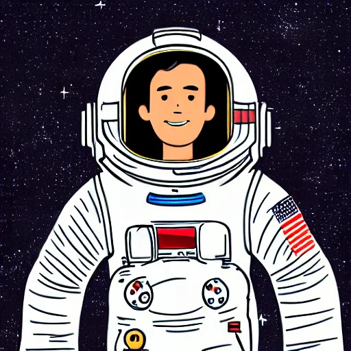 Image similar to realism kind of illustration of a astronaut