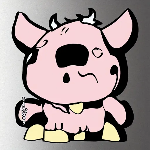 Image similar to cute chibbi cow in anime style, highly detailed, treanding on arttation