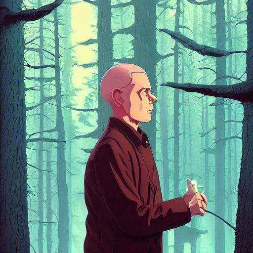 Prompt: Twin Peaks artwork by Tomer Hanuka, by Makoto Shinkai and thomas kinkade, Patryk Hardziej