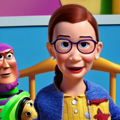Prompt: Ruth ginsburg in toy story