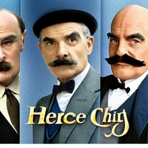 Image similar to tv serie with hercule poirot and hastings