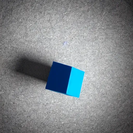 Image similar to blue cube top down view on white table